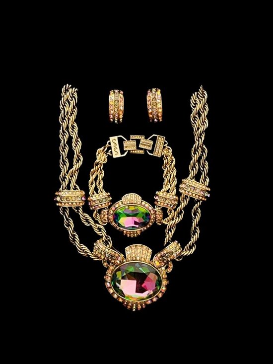 Heidi Daus Jewelry - Heidi Daus "Chain of Events" Aurora Borealis Crystal Jewelry Set 2016